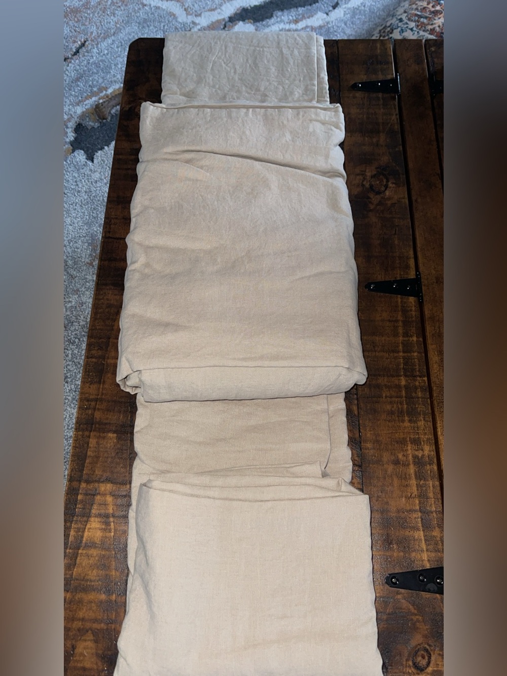 NWT Quince European Linen 4 Piece Sheet Set, King (Toffee) - Picture 8 of 8